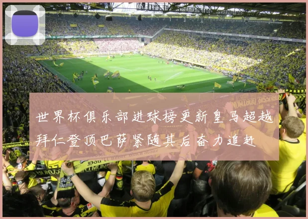 世界杯俱乐部进球榜更新皇马超越拜仁登顶巴萨紧随其后奋力追赶